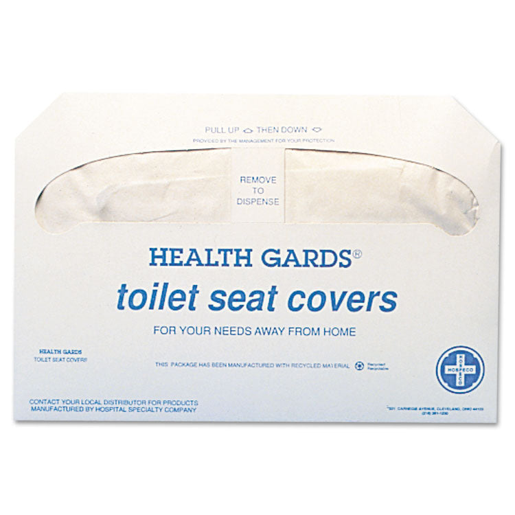 Health Gards Toilet Seat Covers, 14.25 x 16.5, White, 250/Pack, 20 Packs/Carton