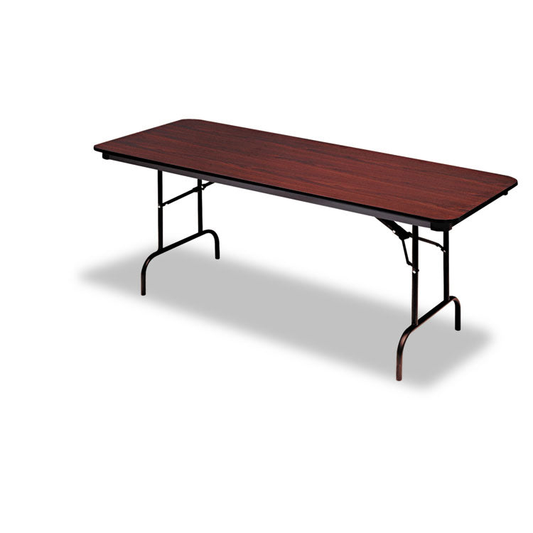 OfficeWorks Commercial Wood-Laminate Folding Table, Rectangular, 60" x 30" x 29", Mahogany