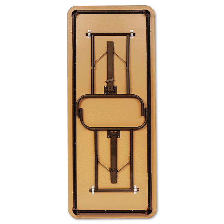 OfficeWorks Commercial Wood-Laminate Folding Table, Rectangular, 96" x 30" x 29", Gray/Charcoal