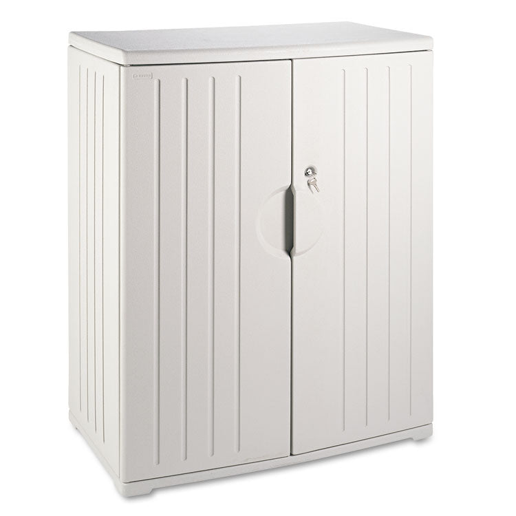 Rough n Ready Storage Cabinet, Two-Shelf, 36w x 22d x 46h, Platinum