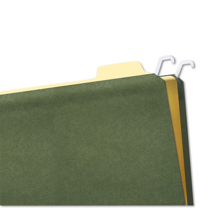 Hanging File Folders with Innovative Top Rail, Legal Size, 1/4-Cut Tabs, Standard Green, 20/Pack