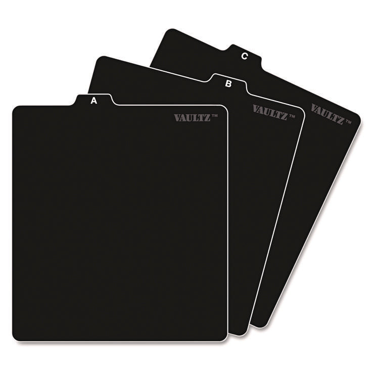 A-Z Cd File Guides, 1/3-Cut Top Tab, A To Z, 5 X 5.75, Black, 26/set