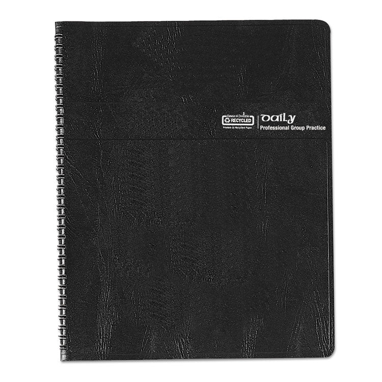 Eight-Person Group Practice Daily Appointment Book, 11 x 8.5, Black Cover, 12-Month (Jan to Dec): 2025