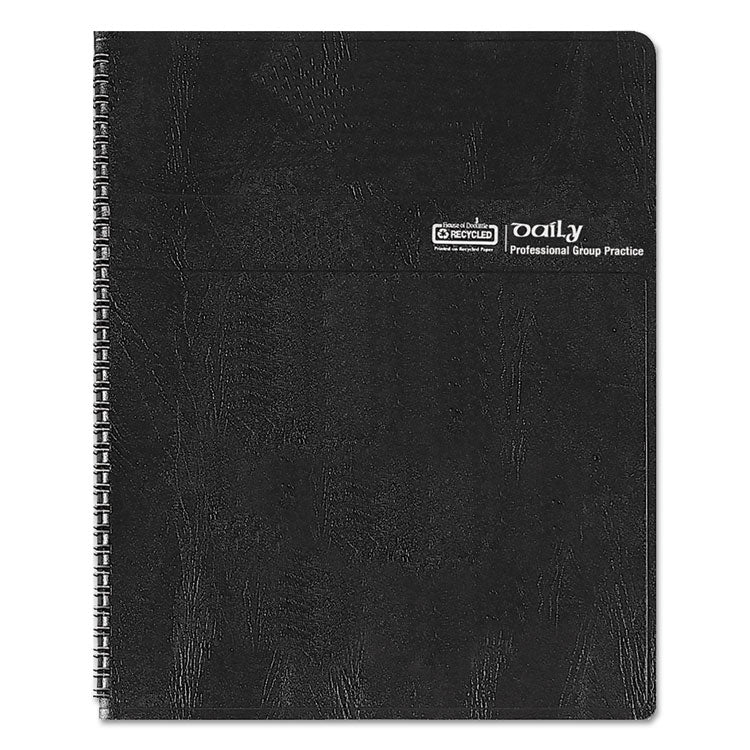 Executive Series Four-Person Group Practice Daily Appointment Book, 11 x 8.5, Black Hard Cover, 12-Month (Jan to Dec): 2025