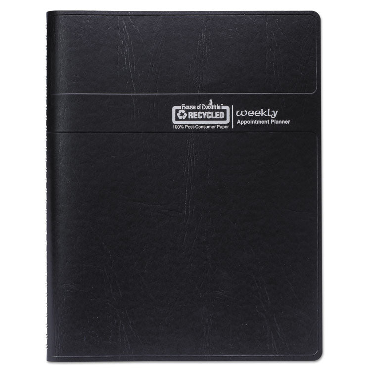 Recycled Weekly Appointment Book, 8 x 5, Black Cover, 12-Month (Jan to Dec): 2025