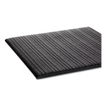 Ribbed Vinyl Anti-Fatigue Mat, 36 X 60, Black
