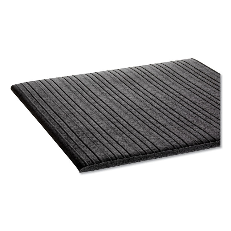 Ribbed Vinyl Anti-Fatigue Mat, 36 X 60, Black