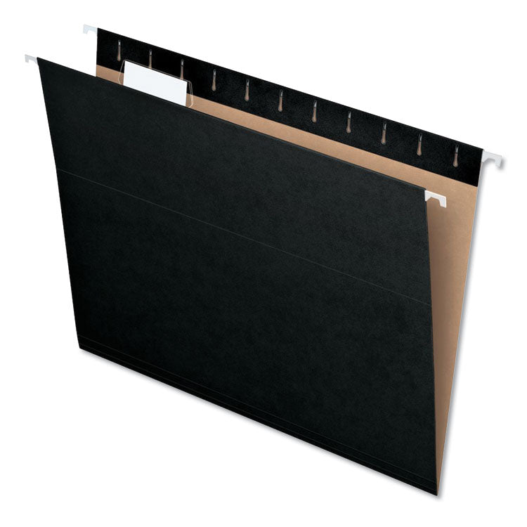Colored Hanging Folders, Letter Size, 1/5-Cut Tabs, Black, 25/Box