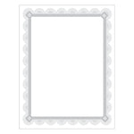 Premium Certificates, 8.5 X 11, White/silver With Spiro Silver Foil Border,15/pack