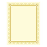 Premium Certificates, 8.5 X 11, Ivory/gold With Spiro Gold Foil Border,15/pack