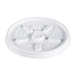 Plastic Lids, Vented, Fits 8 oz to 10 oz Hot/Cold Foam Cups, White, 100/Pack, 10 Packs/Carton