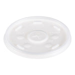 Plastic Lids, Straw-Slot Lid, Fits 12 oz to 24 oz Hot/Cold Foam Cups, Translucent, 100/Pack, 10 Packs/Carton