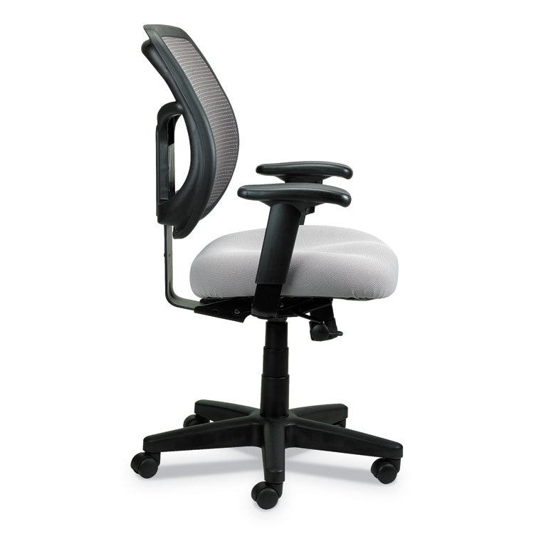 Apollo Mid-Back Mesh Chair, 18.1" To 21.7" Seat Height, Silver Seat, Silver Back, Black Base