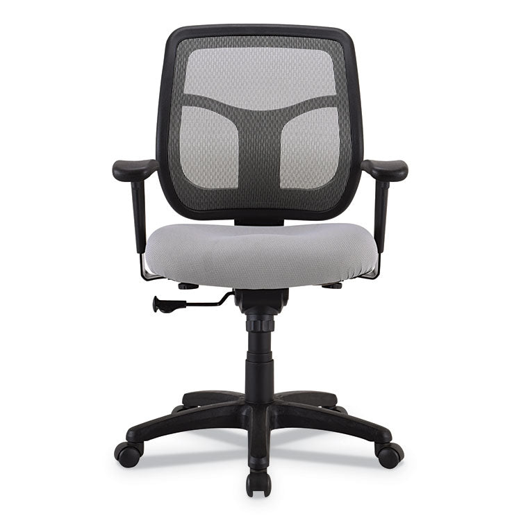 Apollo Mid-Back Mesh Chair, 18.1" To 21.7" Seat Height, Silver Seat, Silver Back, Black Base