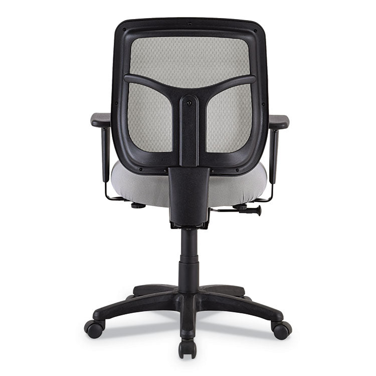 Apollo Mid-Back Mesh Chair, 18.1" To 21.7" Seat Height, Silver Seat, Silver Back, Black Base