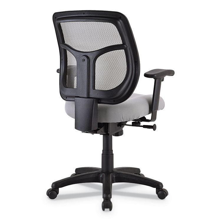 Apollo Mid-Back Mesh Chair, 18.1" To 21.7" Seat Height, Silver Seat, Silver Back, Black Base