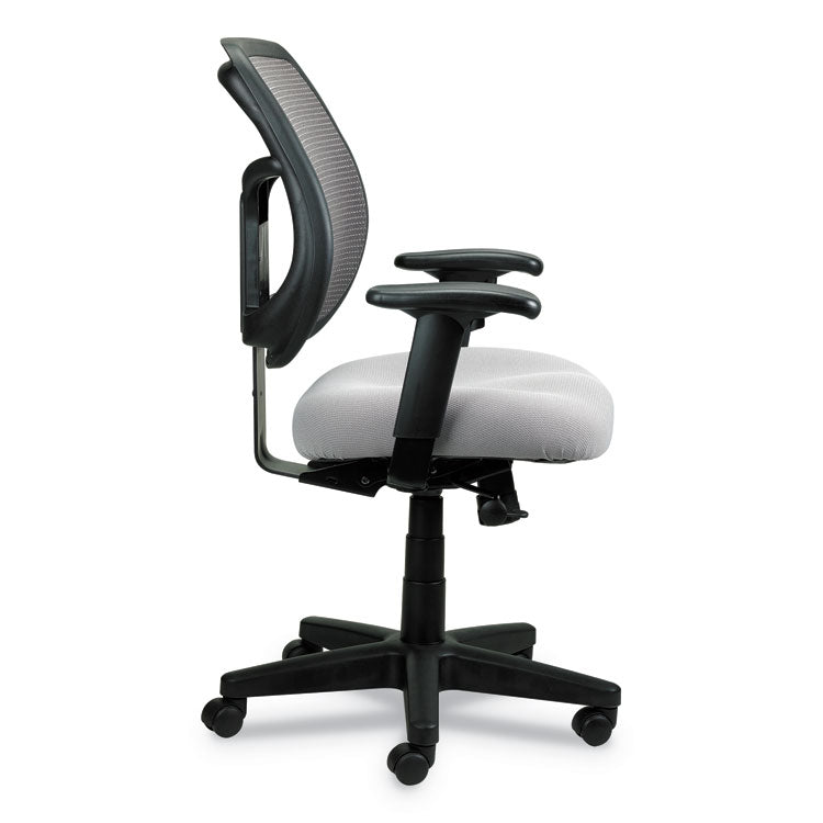 Apollo Mid-Back Mesh Chair, 18.1" To 21.7" Seat Height, Silver Seat, Silver Back, Black Base