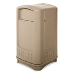 Plaza Indoor/Outdoor Waste Container, 50 gal, Plastic, Beige