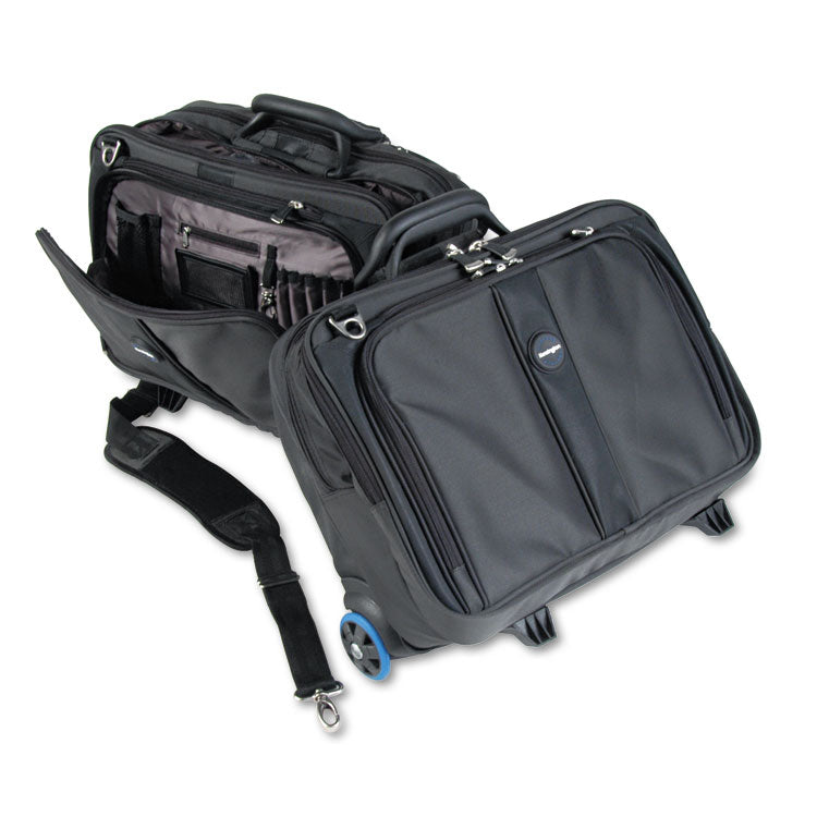 Contour Rolling Laptop Case, Fits Devices Up to 17", Ballistic Nylon, 17.5 x 9.5 x 13, Black