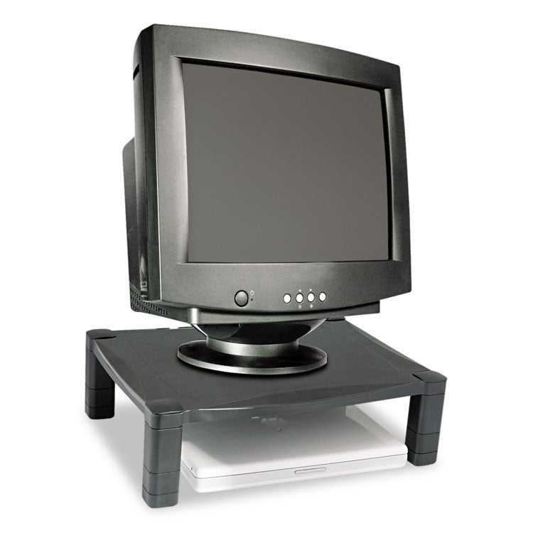 Single-Level Monitor Stand, 17" X 13.25" X 3" To 6.5", Black, Supports 50 Lbs