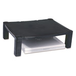 Single-Level Monitor Stand, 17" X 13.25" X 3" To 6.5", Black, Supports 50 Lbs