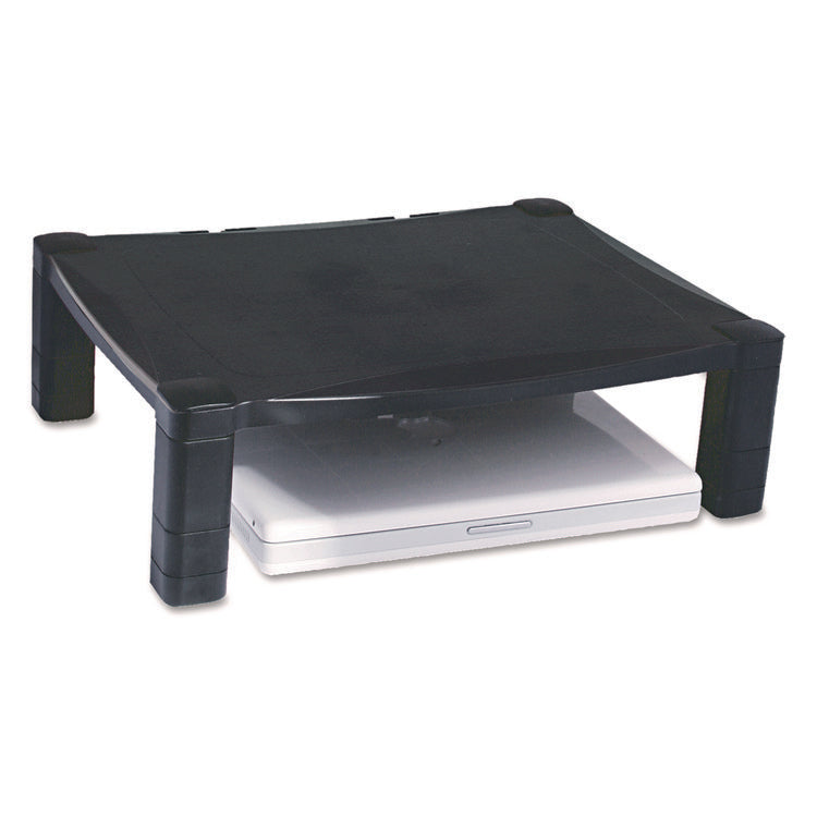 Single-Level Monitor Stand, 17" X 13.25" X 3" To 6.5", Black, Supports 50 Lbs