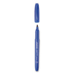 Pen-Style Permanent Marker, Fine Bullet Tip, Blue, Dozen