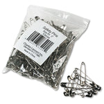 Safety Pins, Nickel-Plated, Steel, 2" Length, 144/pack