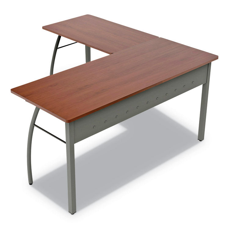 Trento Line L-Shaped Desk, 59.13" X 59.13" X 29.5", Cherry