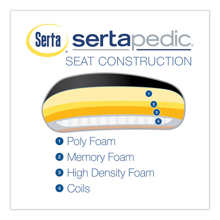 Cosset Mid-Back Executive Chair, Supports Up To 275 Lb, 18.5" To 21.5" Seat Height, Black Seat/back, Slate Base