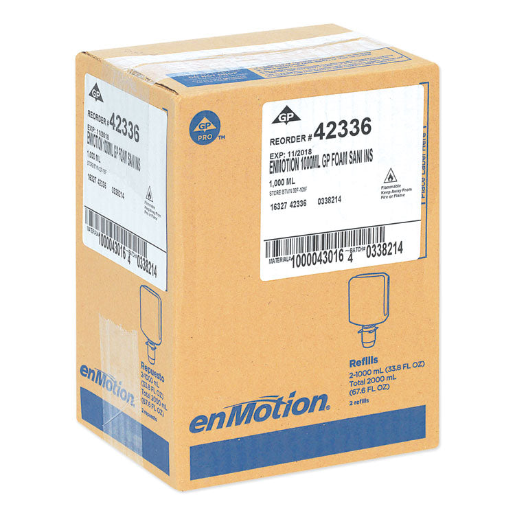 Gp Enmotion High-Frequency-Use Foam Sanitizer Dispenser Refill, Fragrance-Free, 1,000 Ml, Fragrance-Free, 2/carton