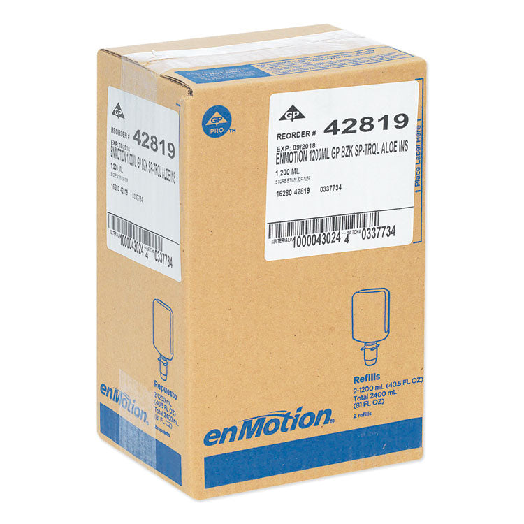 GP enMotion Automated Touchless Antimicrobial Foam Soap Refill, Tranquil Aloe, 1,200 mL Bottle, 2/Carton