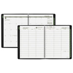 Recycled Weekly Vertical-Column Format Appointment Book, 11 x 8.25, Black Cover, 12-Month (Jan to Dec): 2025
