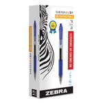 Sarasa Dry Gel X20 Gel Pen, Retractable, Fine 0.5 mm, Blue Ink, Clear/Blue Barrel, 12/Pack