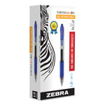 Sarasa Dry Gel X20 Gel Pen, Retractable, Medium 0.7 mm, Blue Ink, Clear/Blue Barrel, 12/Pack
