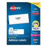 Easy Peel White Address Labels W/ Sure Feed Technology, Laser Printers, 1.33 X 4, White, 14/sheet, 100 Sheets/box