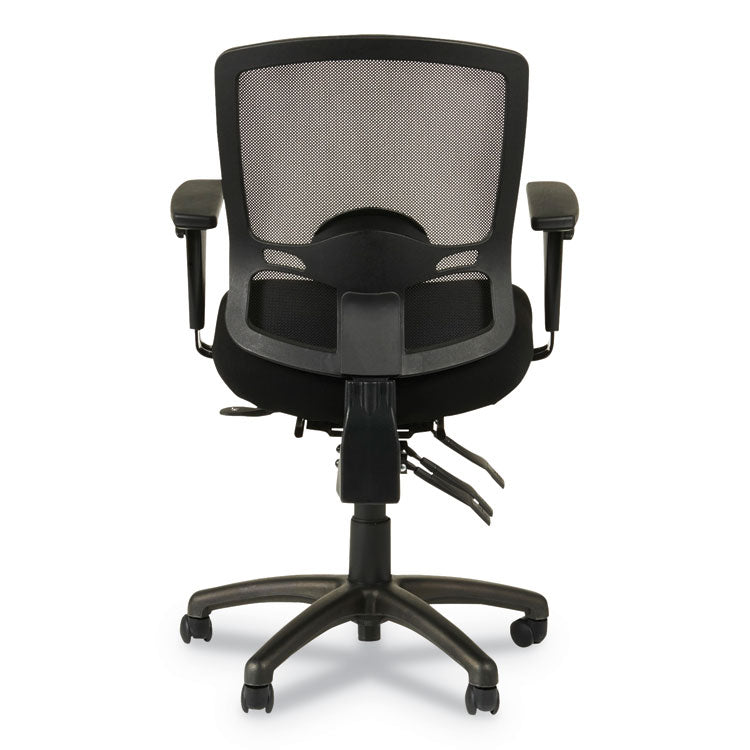 Alera Etros Series Mesh Mid-Back Petite Multifunction Chair, Supports Up To 275 Lb, 17.16" To 20.86" Seat Height, Black