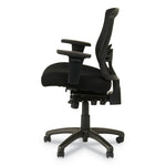 Alera Etros Series Mesh Mid-Back Petite Multifunction Chair, Supports Up To 275 Lb, 17.16" To 20.86" Seat Height, Black
