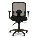 Alera Etros Series Mesh Mid-Back Petite Multifunction Chair, Supports Up To 275 Lb, 17.16" To 20.86" Seat Height, Black