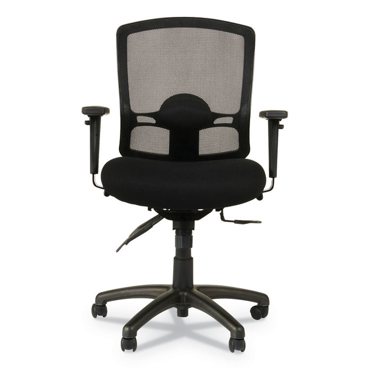Alera Etros Series Mesh Mid-Back Petite Multifunction Chair, Supports Up To 275 Lb, 17.16" To 20.86" Seat Height, Black