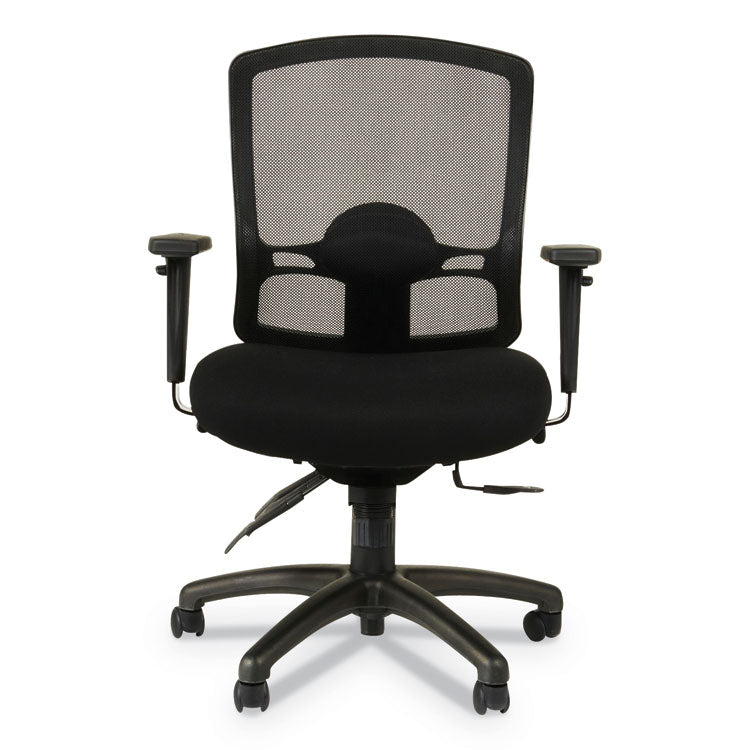 Alera Etros Series Mesh Mid-Back Petite Multifunction Chair, Supports Up To 275 Lb, 17.16" To 20.86" Seat Height, Black