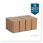 Pacific Blue Basic M-Fold Paper Towels, 1-Ply, 9.2 x 9.4, Brown, 250/Pack, 16 Packs/Carton
