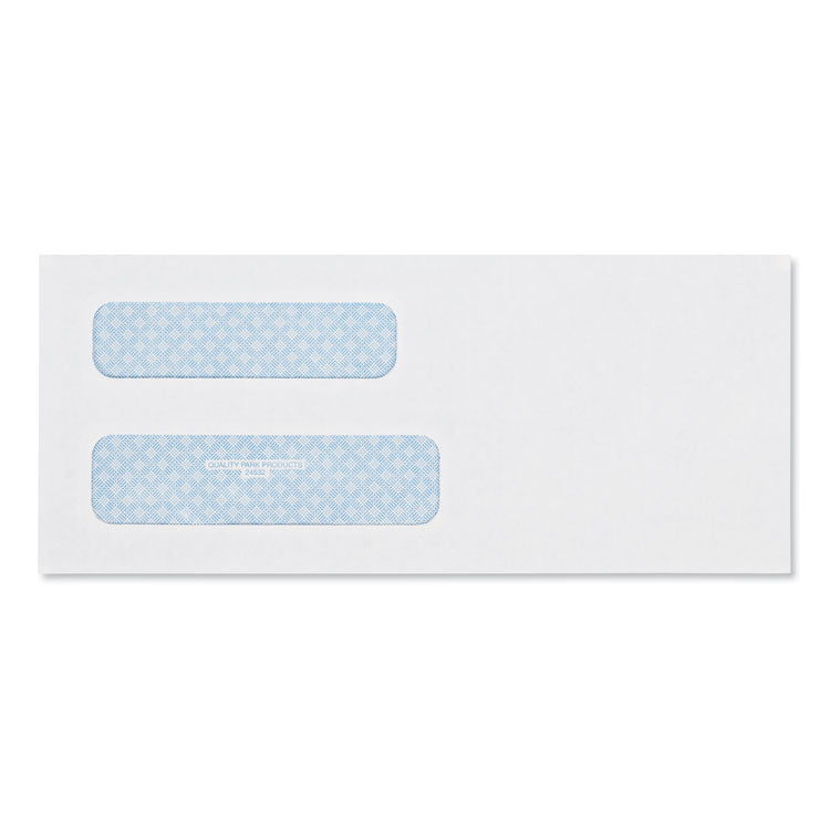 Double Window Security-Tinted Check Envelope, #8 5/8, Commercial Flap, Gummed Closure, 3.63 X 8.63, White, 500/box