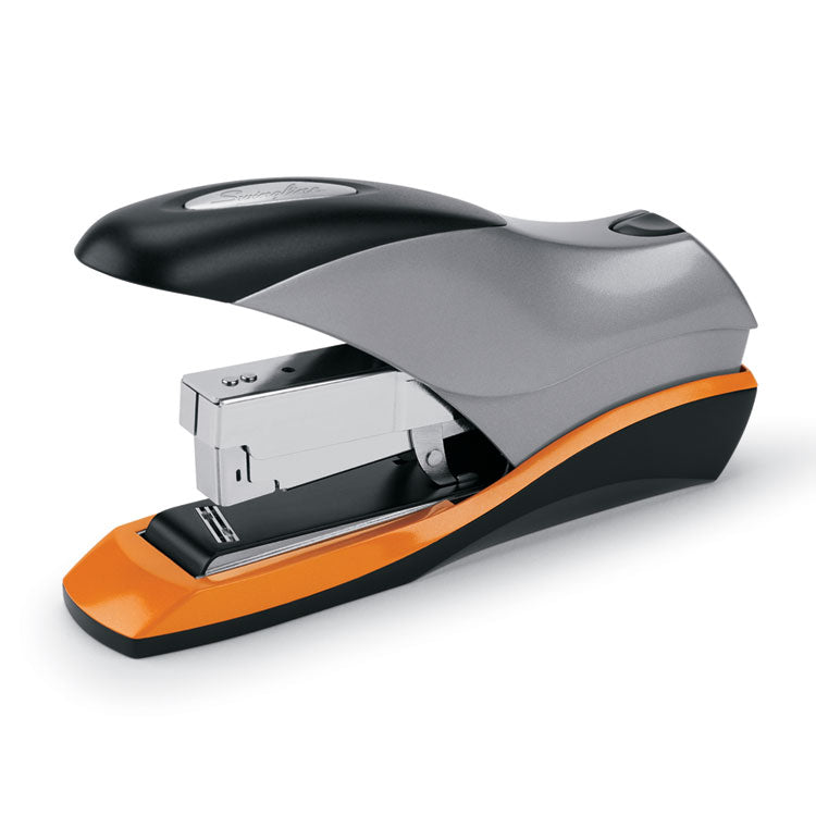 Optima 70 Desktop Stapler, 70-Sheet Capacity, Silver/black/orange