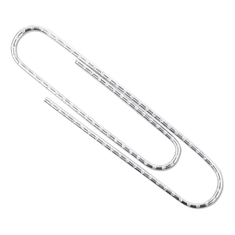 Premium Heavy-Gauge Wire Paper Clips, Jumbo, Nonskid, Silver, 100 Clips/Box, 10 Boxes/Pack