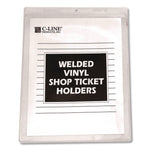 Clear Vinyl Shop Ticket Holders, Super Heavy-Duty, Top Load 9 x 12 Insert, Clear Front, 50/Box