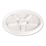 Plastic Lids for Foam Cups, Bowls and Containers, Vented, Fits 6 oz to 14 oz, White, 100/Pack, 10 Packs/Carton