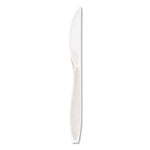 Impress Heavyweight Full-Length Polystyrene Cutlery, Knife, Plastic, White, 1,000/Carton