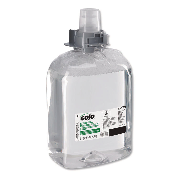Green Certified Foam Hand Cleaner, Refill for GOJO FMX-20 Push-Style Dispenser, Unscented, 2,000 mL, 2/Carton