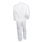 A30 Elastic-Back and Cuff Coveralls, Large, White, 25/Carton